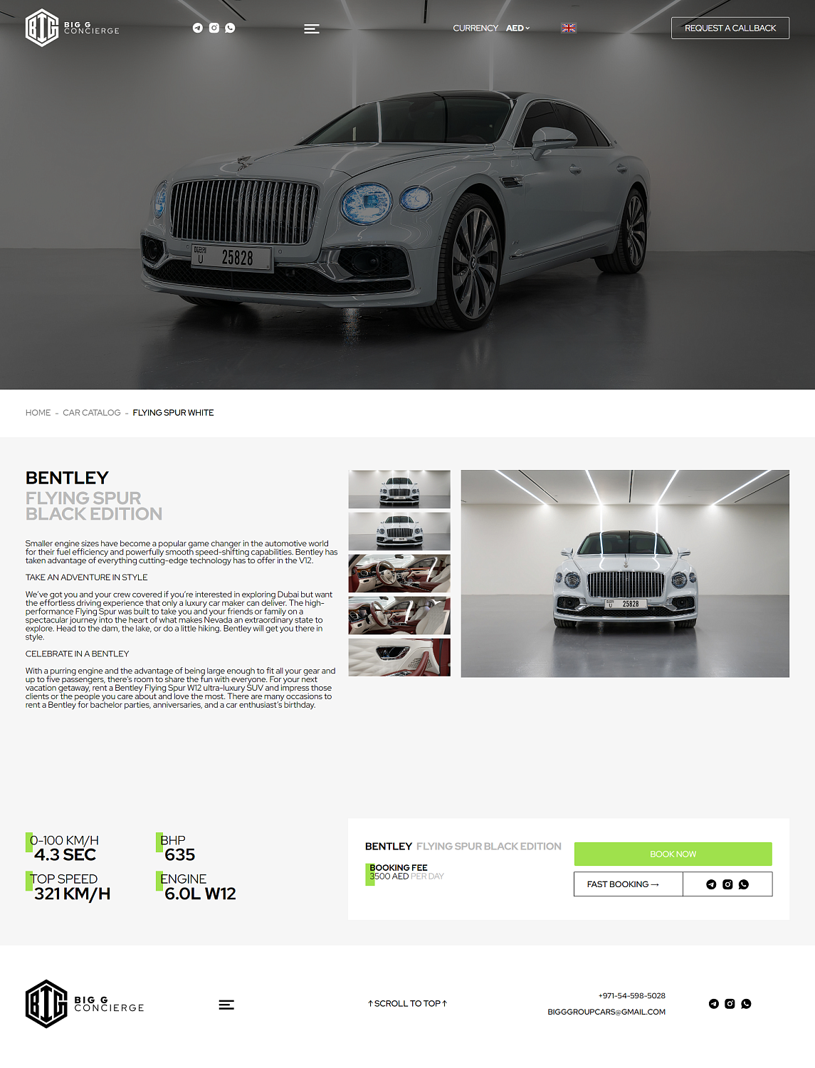Сайт-каталог аренды автомобилей в Дубае